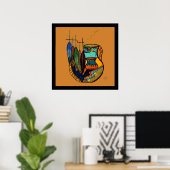 Poster Plumes et pots (Bureau à domicile)