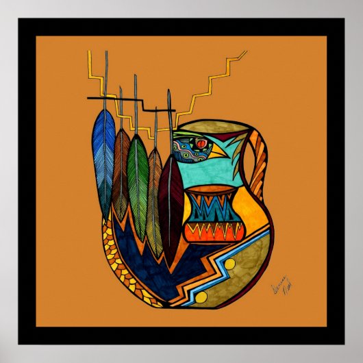 Poster Plumes et pots (Devant)