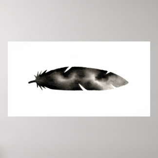 Poster Plumes modernes Noir Blanc