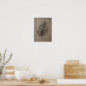 Poster Plumes n°1 avec Faux Linen Taupe Art (Cuisine)