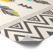 Poster Plumes peintes-Crème (Coin)