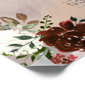 Poster Plumes rustiques de bois et fleurs florales (Coin)