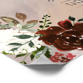 Poster Plumes rustiques de bois et fleurs florales (Coin)