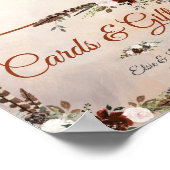 Poster Plumes rustiques de bois et fleurs florales (Coin)