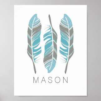 Poster Plumes rustiques Restez Sauvages OEuvres Personali