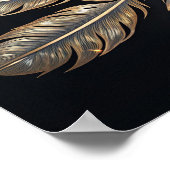 Poster Plumes symétriques : Elégance or & argent (Coin)