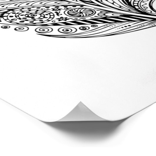 Poster Plumes tribales inspirées 2 (Coin)