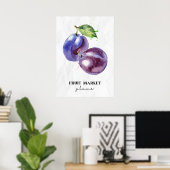 Poster Plums du marché aux fruits (Bureau à domicile)