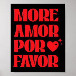 Poster Plus Amor Por Favor' Amour Rétro Saint-Valentin Es