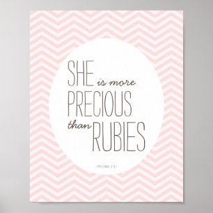 Poster Plus cher que Rubies Proverbe Décor de la Nursery