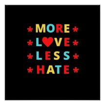 Plus d'amour moins de haine Design amusant