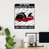 Poster Plus d'animaux de compagnie sans abri avec chien n (Bureau à domicile)