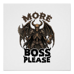Poster Plus de Boss S'il Vous Plaît Halloween Démon Squel