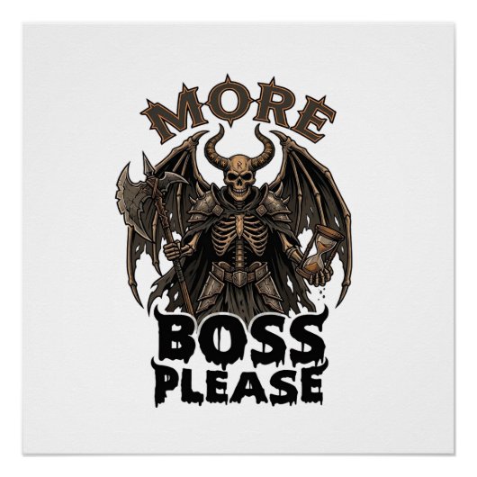 Poster Plus de Boss S'il Vous Plaît Halloween Démon Squel (Devant)