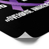 Poster Plus de câlins, pas de drogues, ruban violet, sens (Coin)