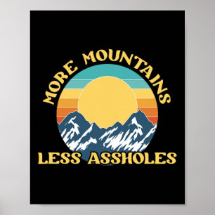 Poster Plus de montagnes moins de trous Vintage Sunset Ra