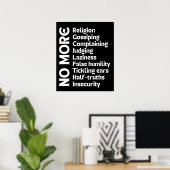 Poster Plus de négativité | Citation d'inspiration audaci (Bureau à domicile)