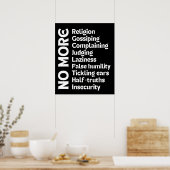 Poster Plus de négativité | Citation d'inspiration audaci (Cuisine)