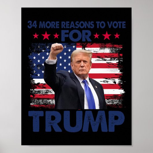 Poster Plus De Raisons De Voter Pour Trump Condamné Felon (Devant)