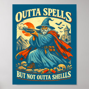 Poster Plus de sorts mais pas sans coquilles magicien fan
