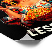 Poster Plus de Spaghetti Moins de Tee Upsetti Femmes Ital (Coin)