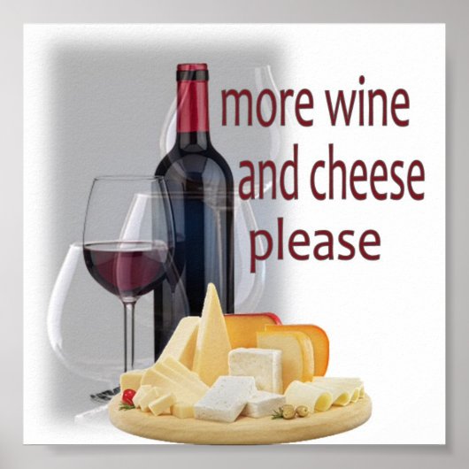 Poster Plus de vin et de fromage (Devant)