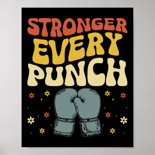 Poster Plus Fort À Chaque Coup Kickboxing Kickbox Kickbox (Devant)