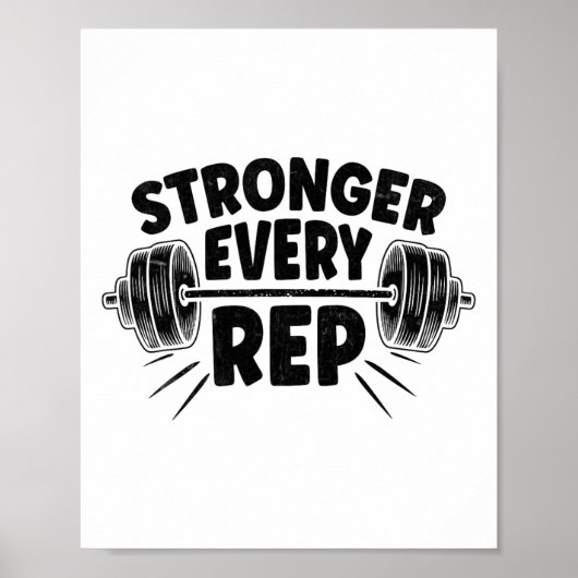 Poster Plus fort Chaque Rep Poids Poids Bodybuilding Body (Devant)