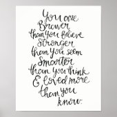 Poster Plus fort, plus intelligent, plus courageux & aimé (Devant)