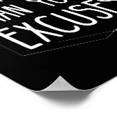 Poster Plus fort que des excuses inspiration citation whi (Coin)