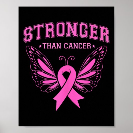 Poster Plus forte puis le cancer papillon femmes cancer d (Devant)