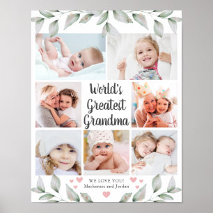 Poster PLUS GRAND GRANDMA DU MONDE 7 Photo Collage de ver