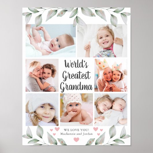 Poster PLUS GRAND GRANDMA DU MONDE 7 Photo Collage de ver (Devant)