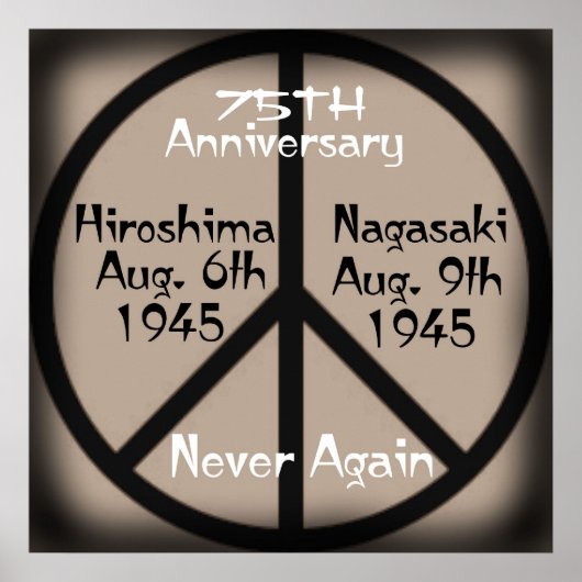 Poster Plus jamais Hiroshima/Nagasaki Anniversaire (Devant)