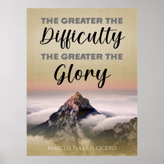 Poster Plus La Difficulté Est Grande La Gloire (Devant)