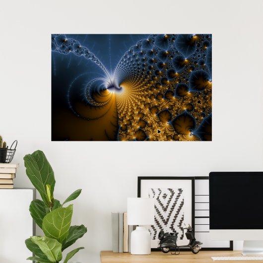 Poster Plus loin - L'art fractal (Bureau à domicile)