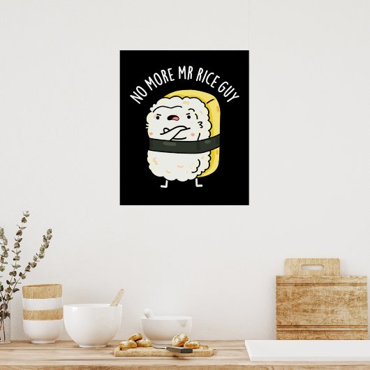 Poster Plus M. Rice Guy Funny Sushi Pun Dark BG (Cuisine)