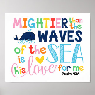Poster Plus puissant que l'affiche chrétienne Waves Kids