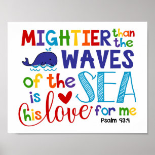 Poster Plus puissant que les Waves Kids Christian