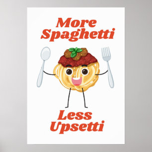 Poster Plus Spaghetti Moins Upsetti rouge