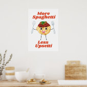 Poster Plus Spaghetti Moins Upsetti rouge (Cuisine)