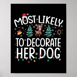 Poster Plus Susceptible de Décorer Son Chien Amusant Noël