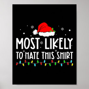 Poster Plus susceptible de détester ce Noël Pyjama Famill