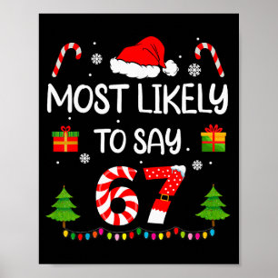 Poster Plus susceptible de dire 67 Meme Six Seven Santa N
