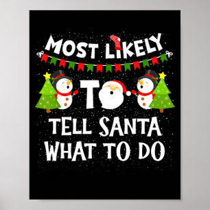 Poster Plus susceptible de dire à Santa quoi faire Famill