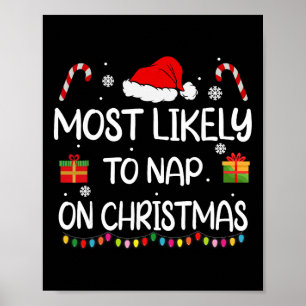 Poster Plus susceptible de faire une sieste à Noël Famill
