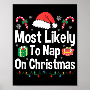 Poster Plus susceptible de faire une sieste à Noël Famill