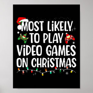 Poster Plus susceptible de jouer aux jeux vidéo à Noël