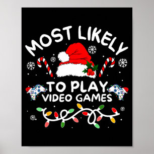 Poster Plus susceptible de jouer aux jeux vidéo Noël Fami