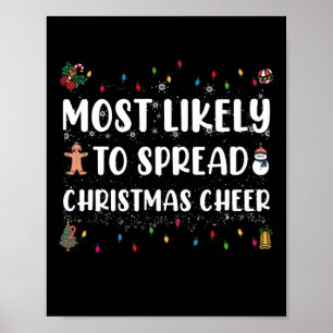 Poster Plus susceptible de répandre la joie de Noël Famil